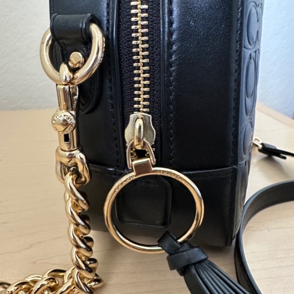 Coach Camera Bag in Signature Embossed Leather, Black - Picture 3 of 6